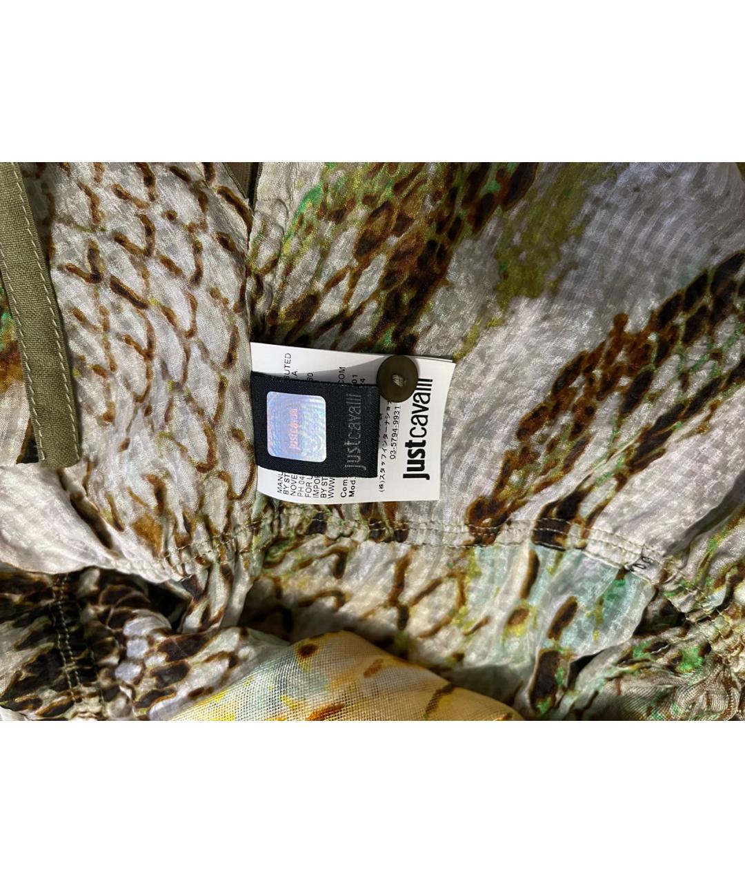 JUST CAVALLI Зеленая шелковая блузы, фото 6