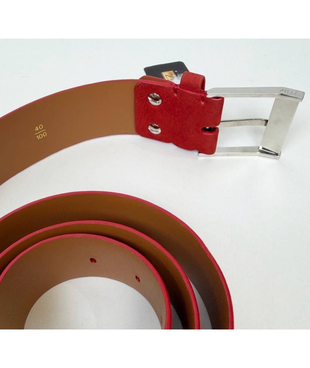 ZILLI Красный кожаный ремень, фото 3