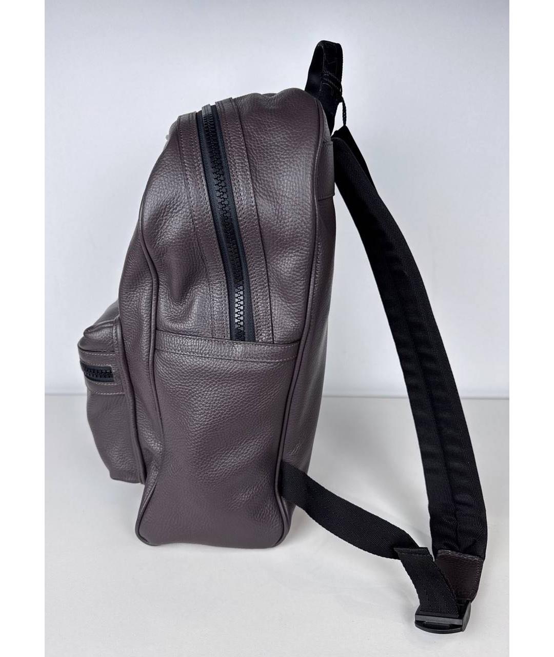 KITON Коричневый кожаный рюкзак, фото 2