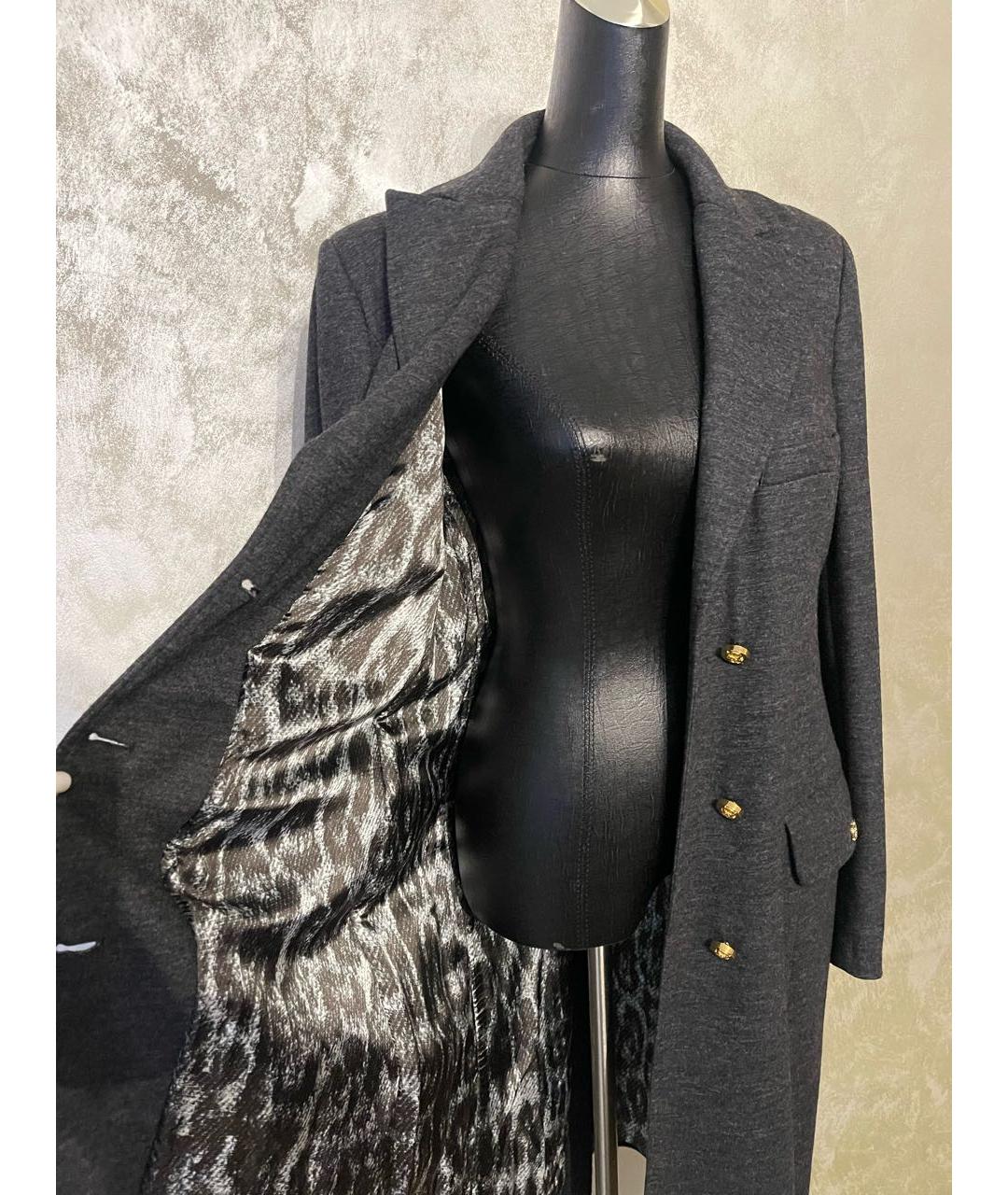 ROBERTO CAVALLI Антрацитовое хлопковое пальто, фото 5