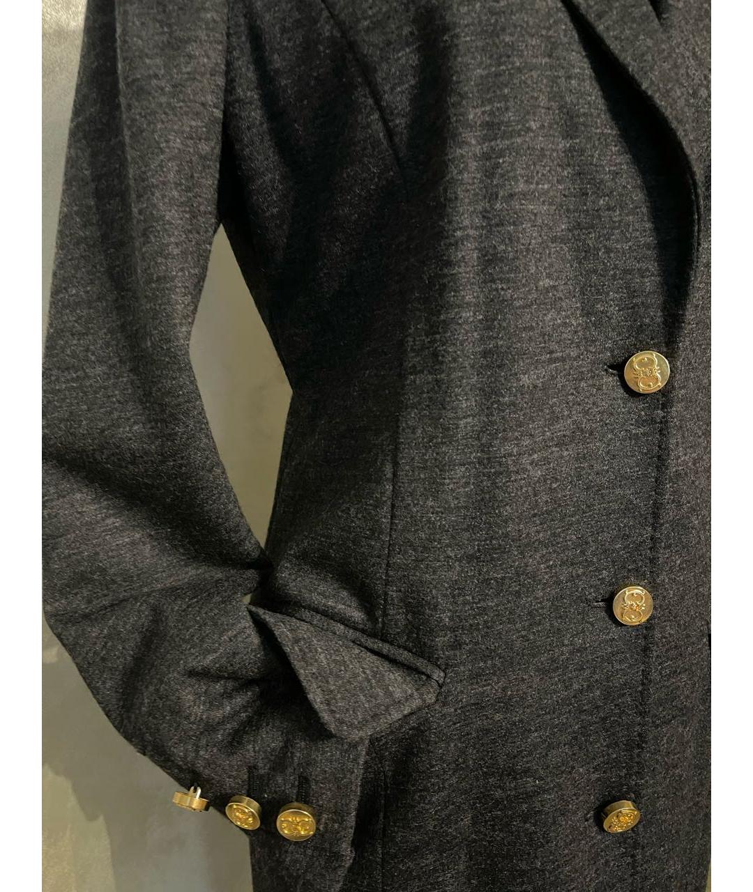 ROBERTO CAVALLI Антрацитовое хлопковое пальто, фото 4