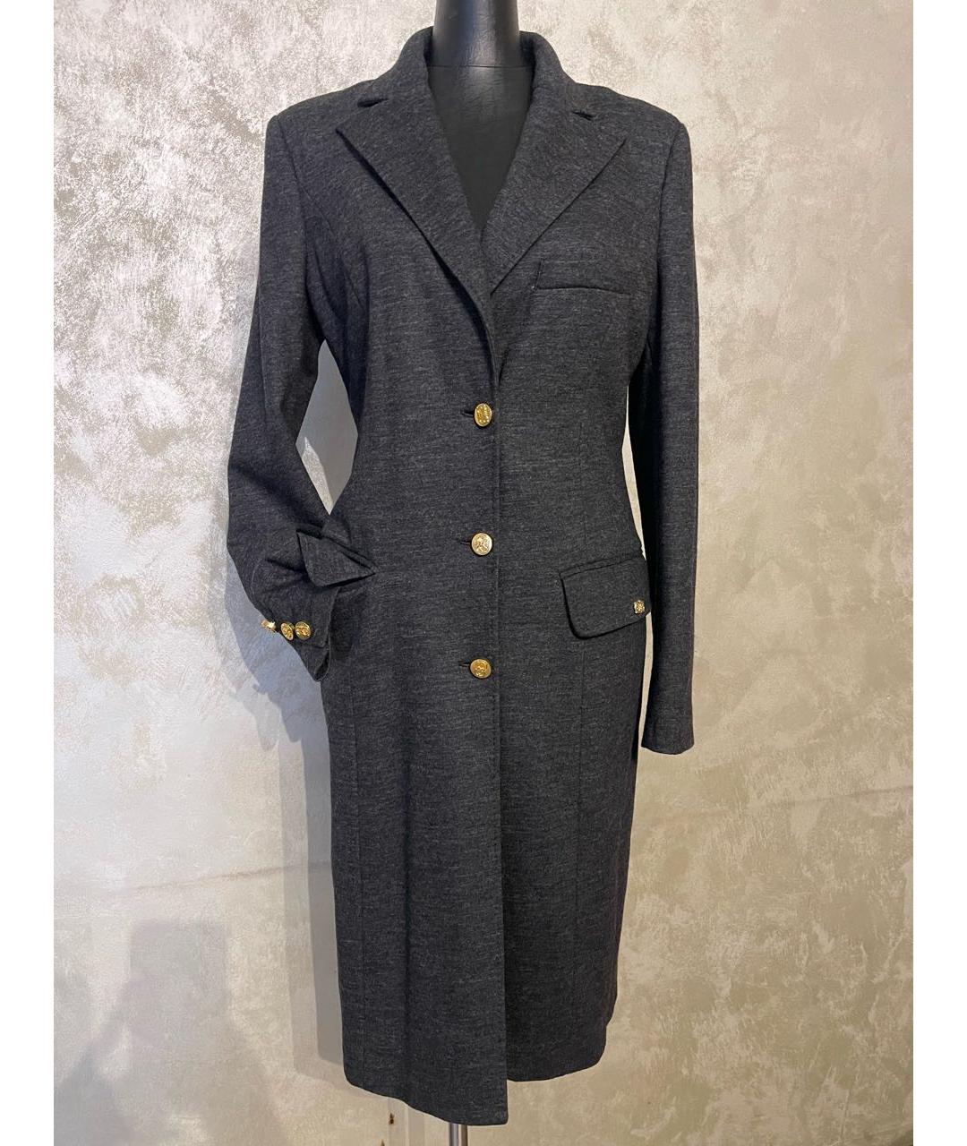 ROBERTO CAVALLI Антрацитовое хлопковое пальто, фото 8