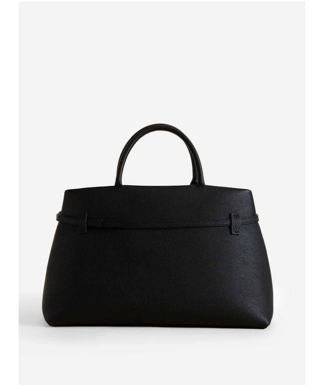 MANU ATELIER Черная кожаная сумка с короткими ручками, фото 3