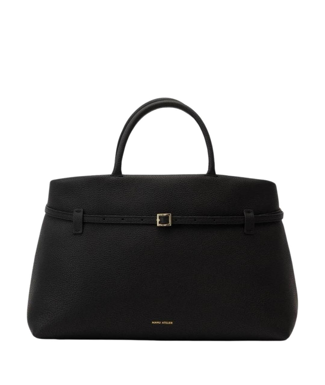 MANU ATELIER Черная кожаная сумка с короткими ручками, фото 1