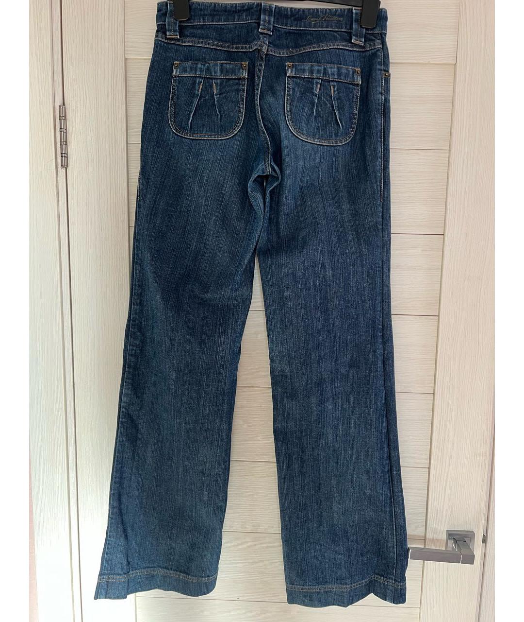 LOUIS VUITTON Синие хлопковые джинсы клеш, фото 2