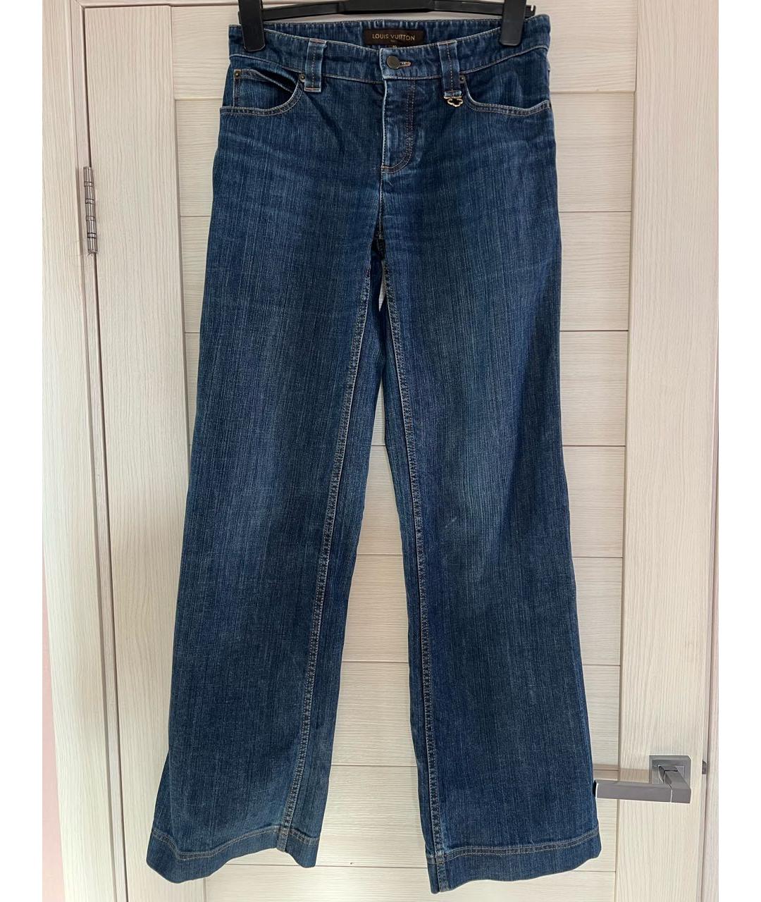LOUIS VUITTON Синие хлопковые джинсы клеш, фото 6