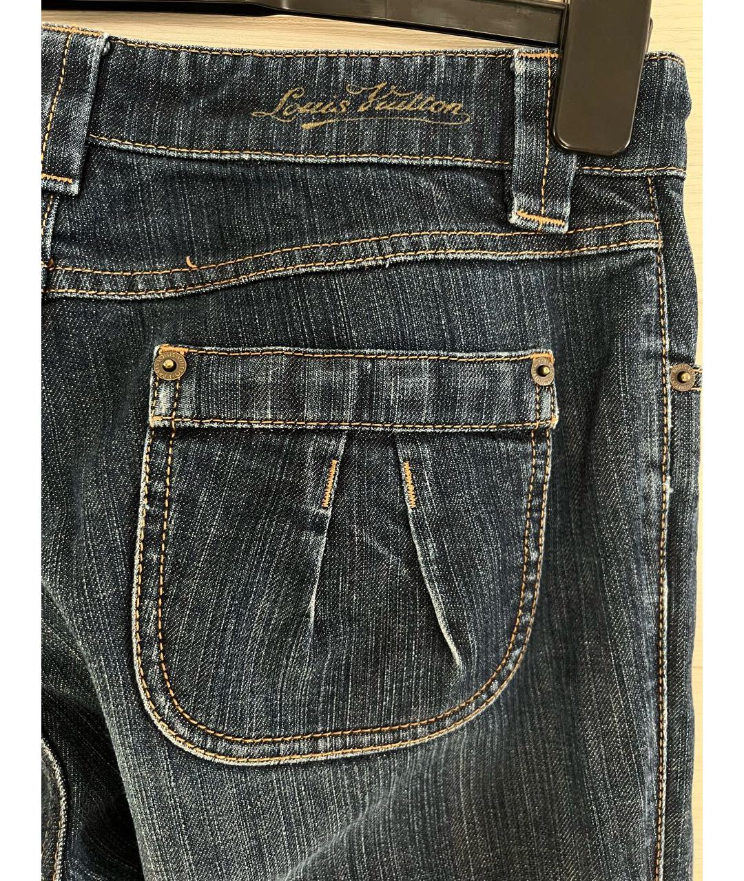 LOUIS VUITTON Синие хлопковые джинсы клеш, фото 5
