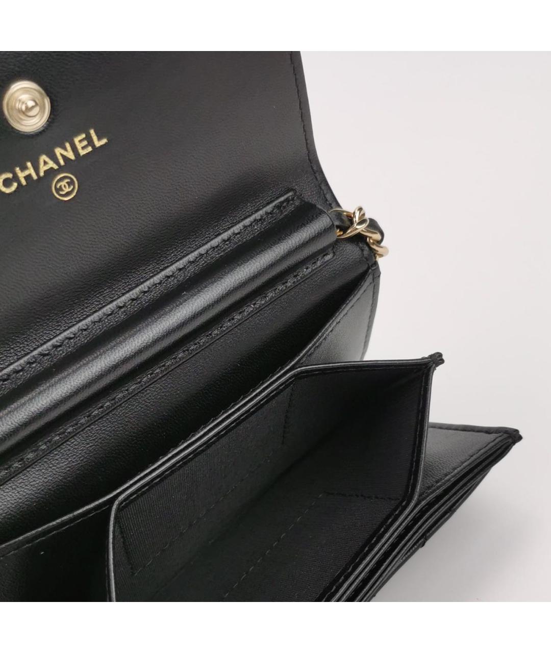 CHANEL Черная кожаная сумка через плечо, фото 6