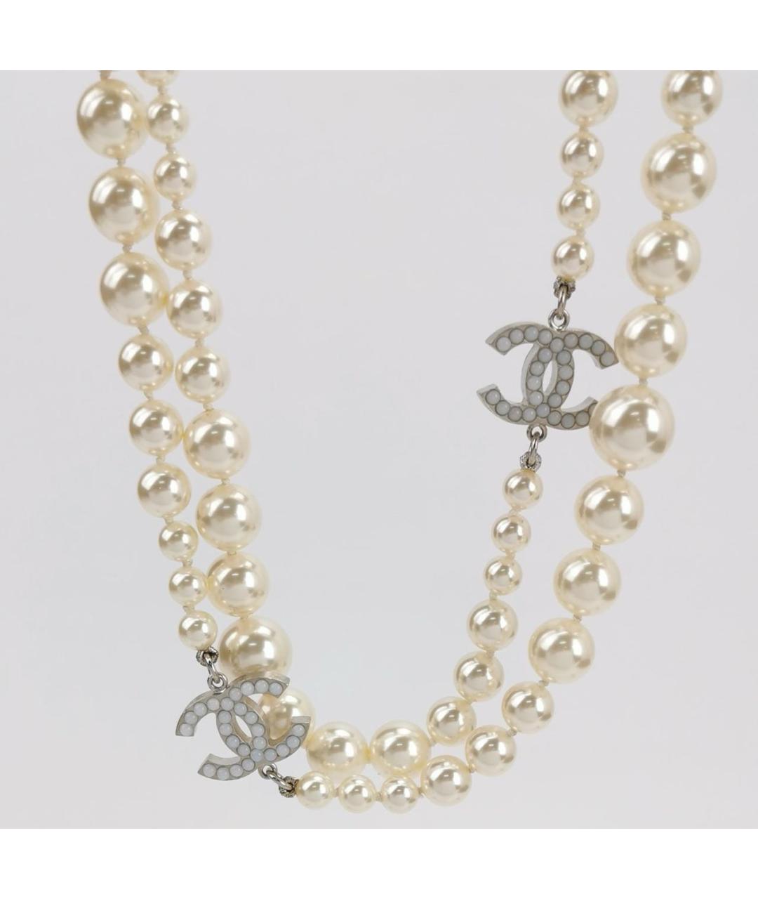 CHANEL Белое жемчужное колье, фото 3
