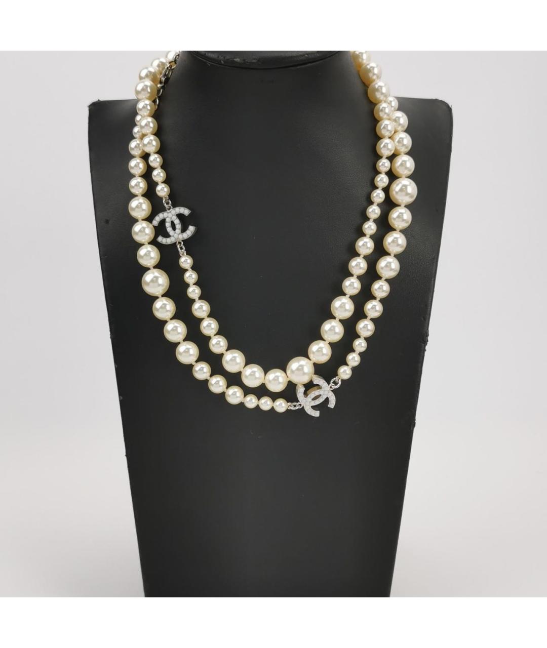 CHANEL Белое жемчужное колье, фото 2