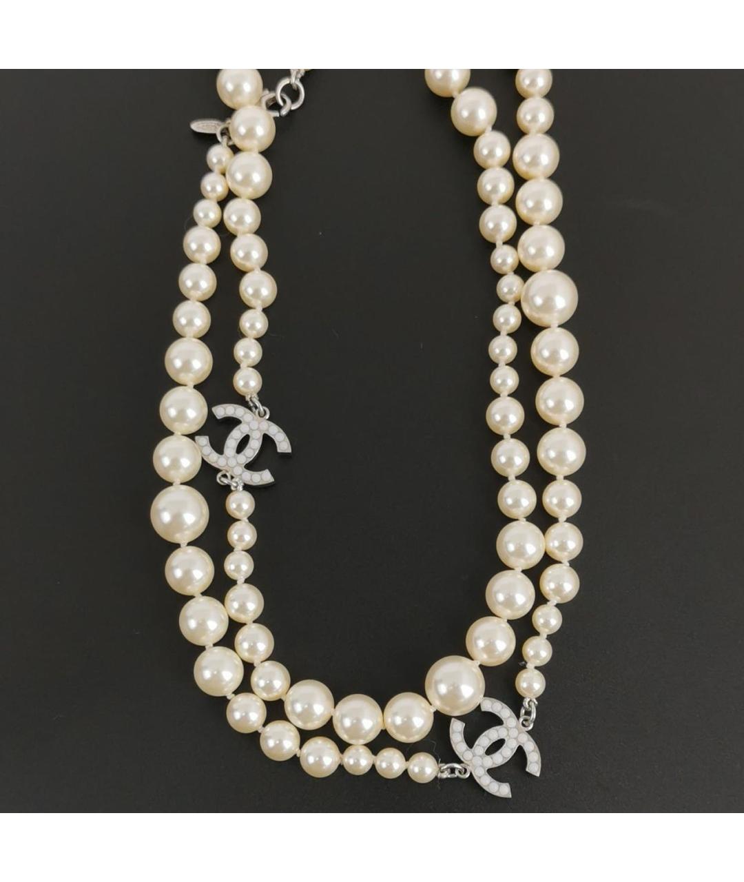 CHANEL Белое жемчужное колье, фото 6