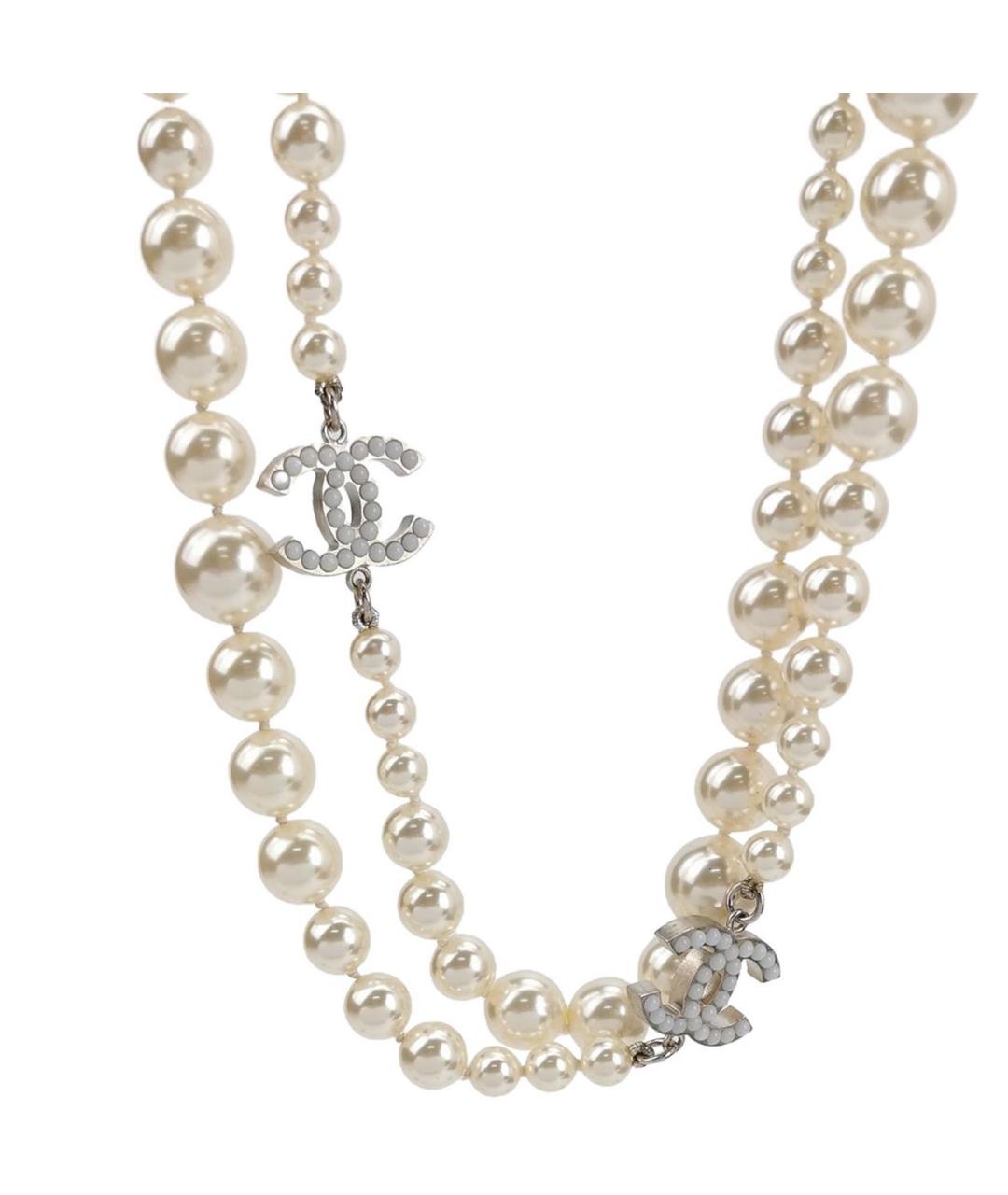 CHANEL Белое жемчужное колье, фото 1