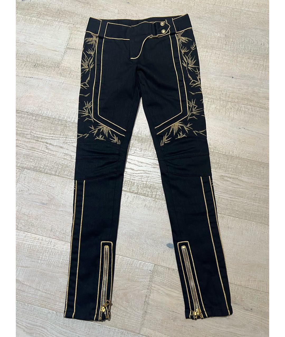 BALMAIN Черные хлопковые брюки узкие, фото 7