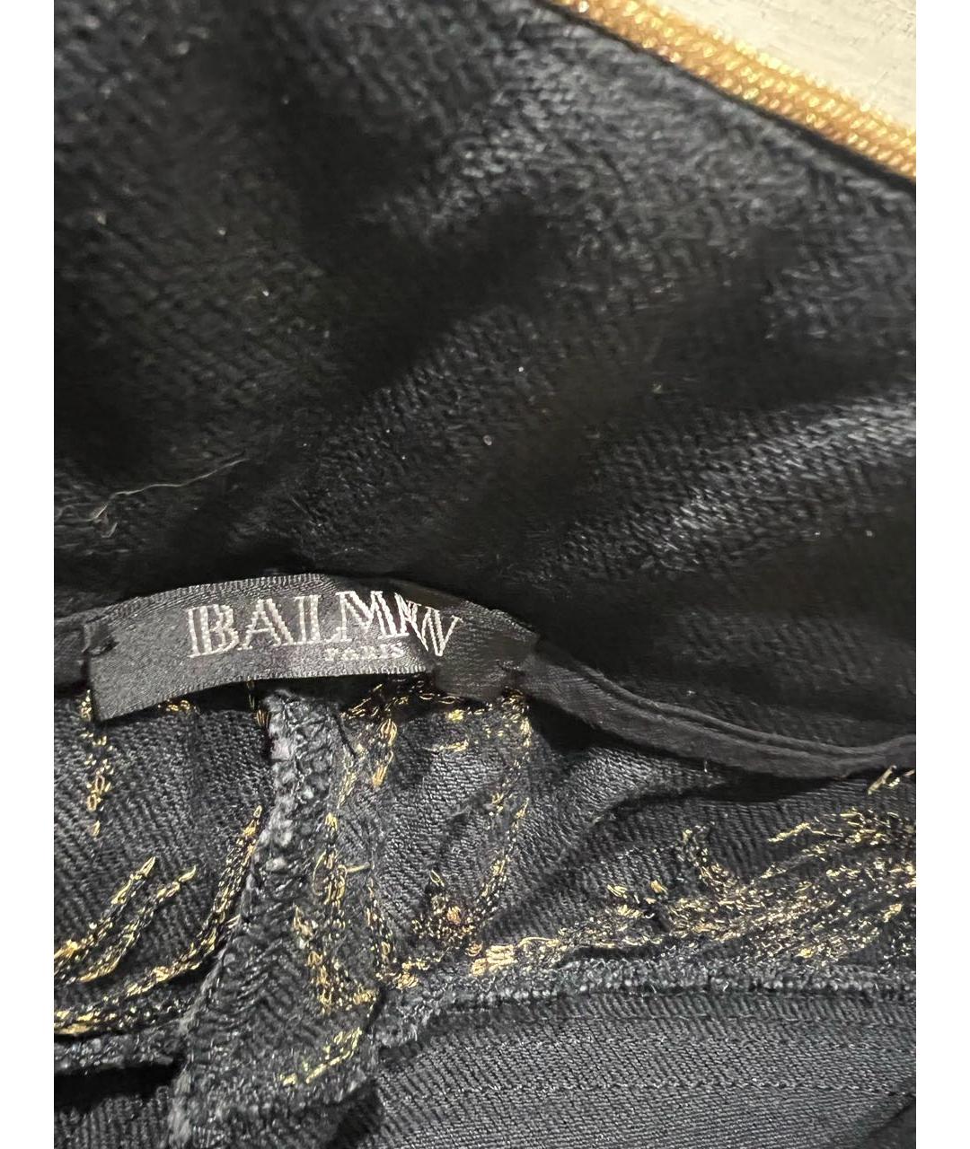 BALMAIN Черные хлопковые брюки узкие, фото 5