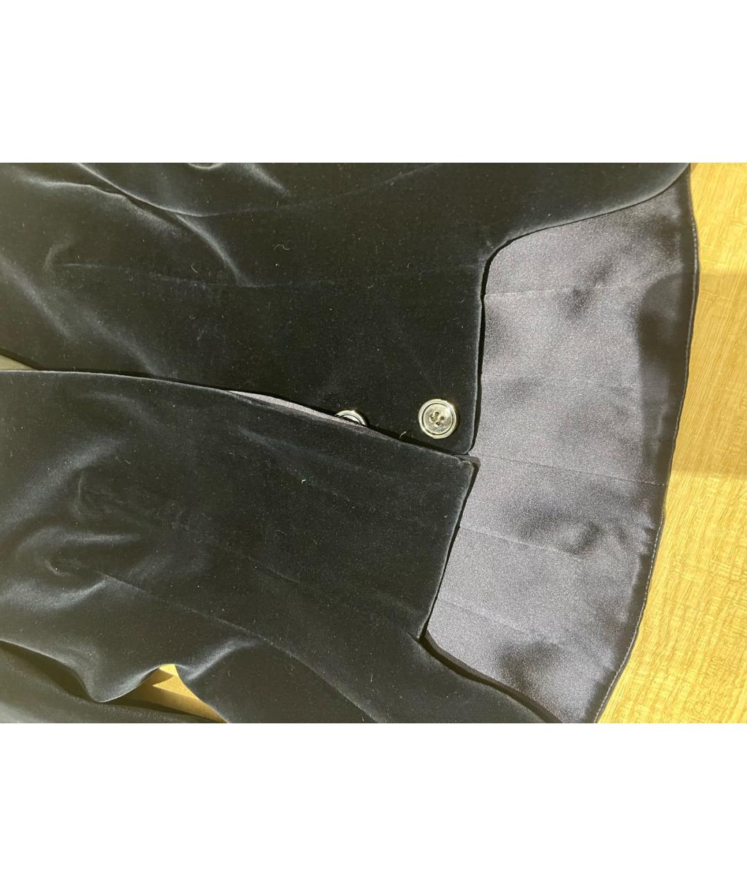 ALEXANDER MCQUEEN Темно-синий бархатный жакет/пиджак, фото 3