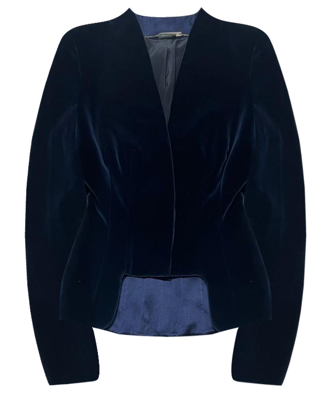 ALEXANDER MCQUEEN Темно-синий бархатный жакет/пиджак, фото 1