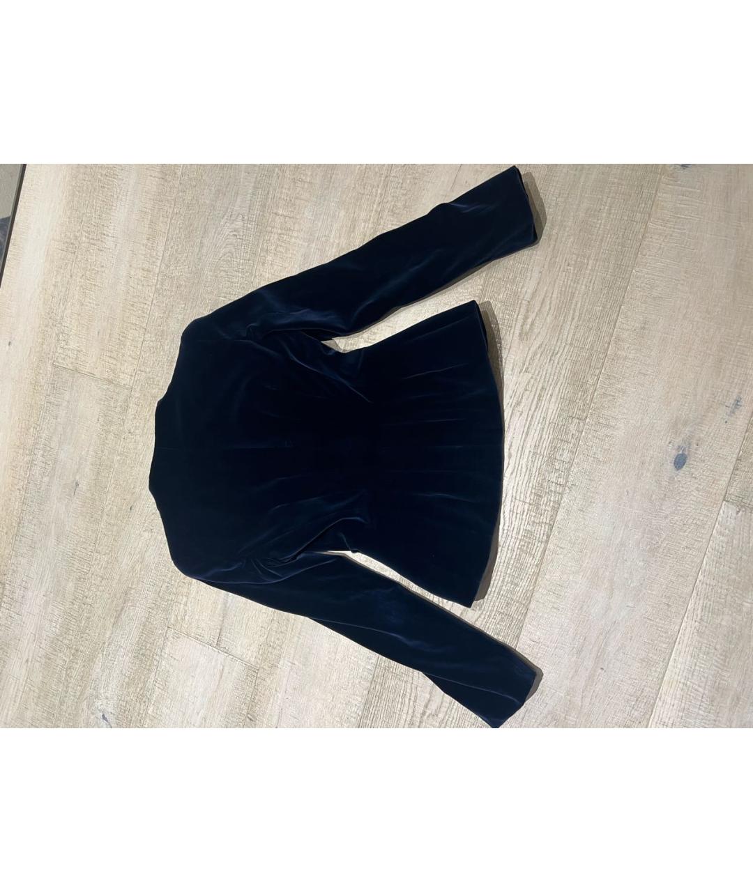 ALEXANDER MCQUEEN Темно-синий бархатный жакет/пиджак, фото 2