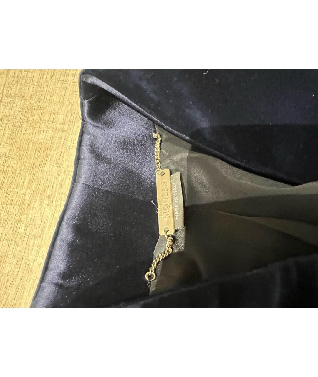 ALEXANDER MCQUEEN Темно-синий бархатный жакет/пиджак, фото 4