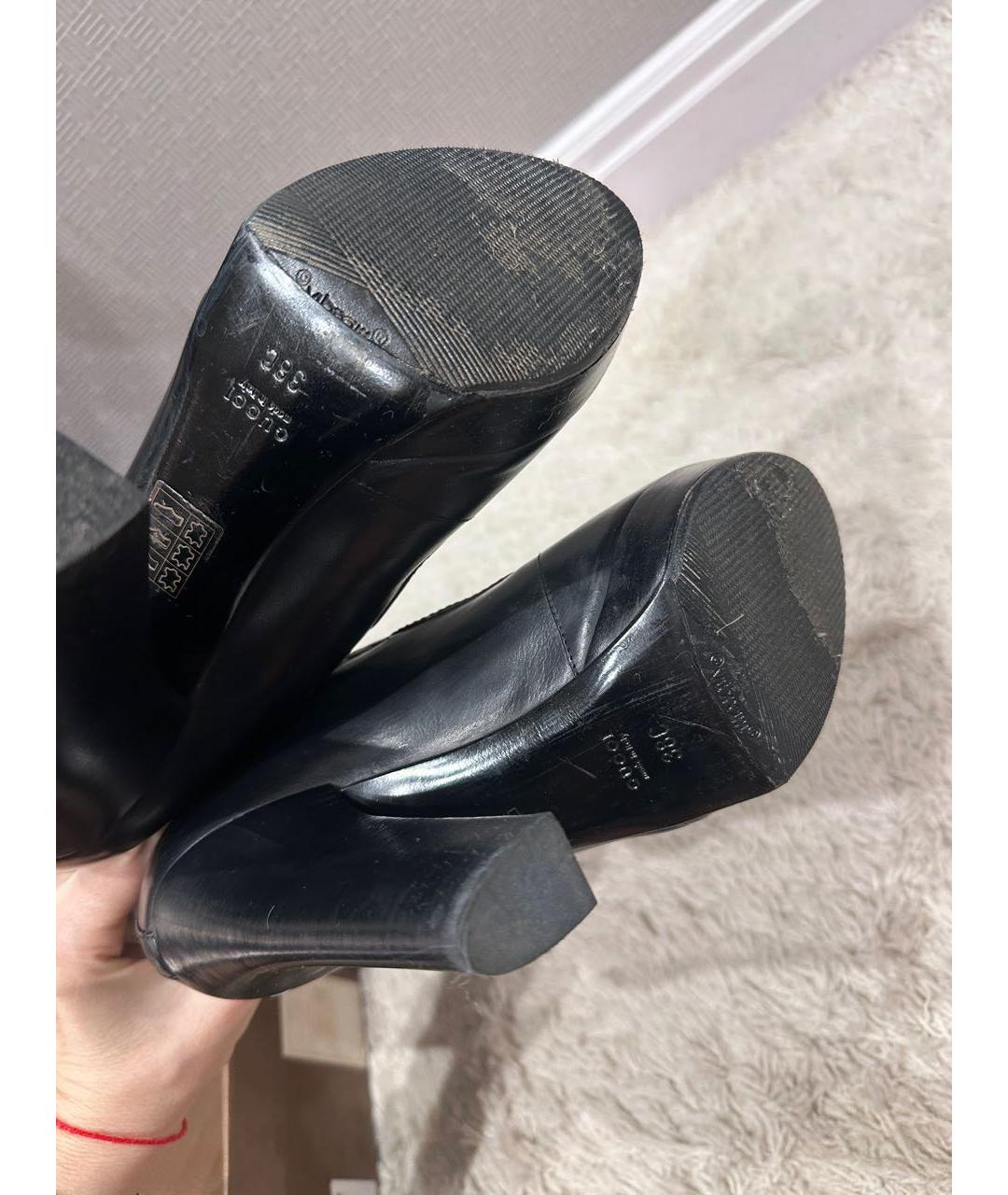 GUCCI Черные кожаные сапоги, фото 6
