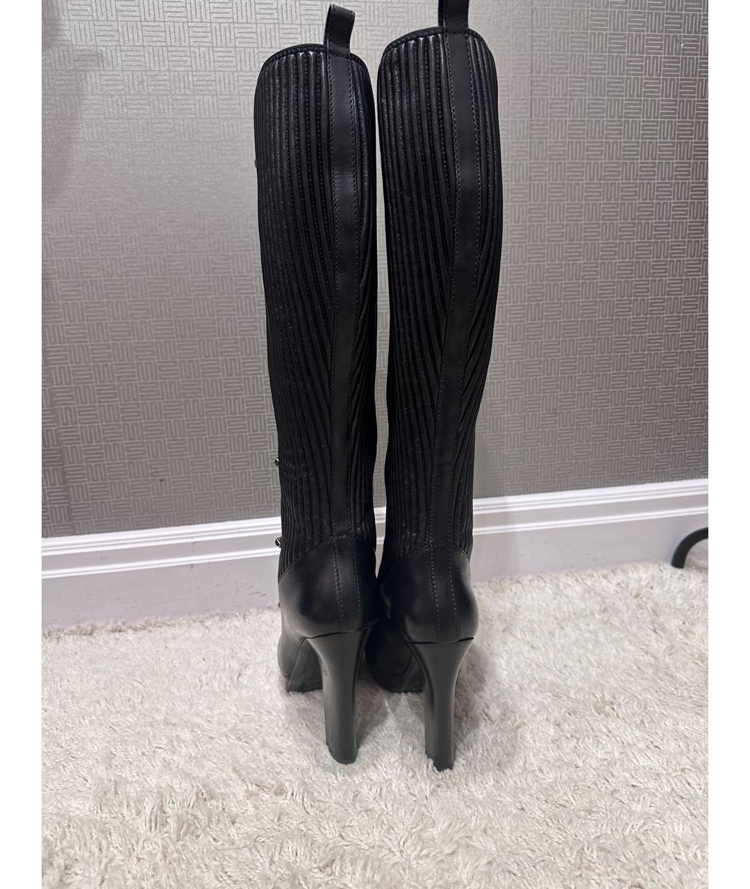 GUCCI Черные кожаные сапоги, фото 5