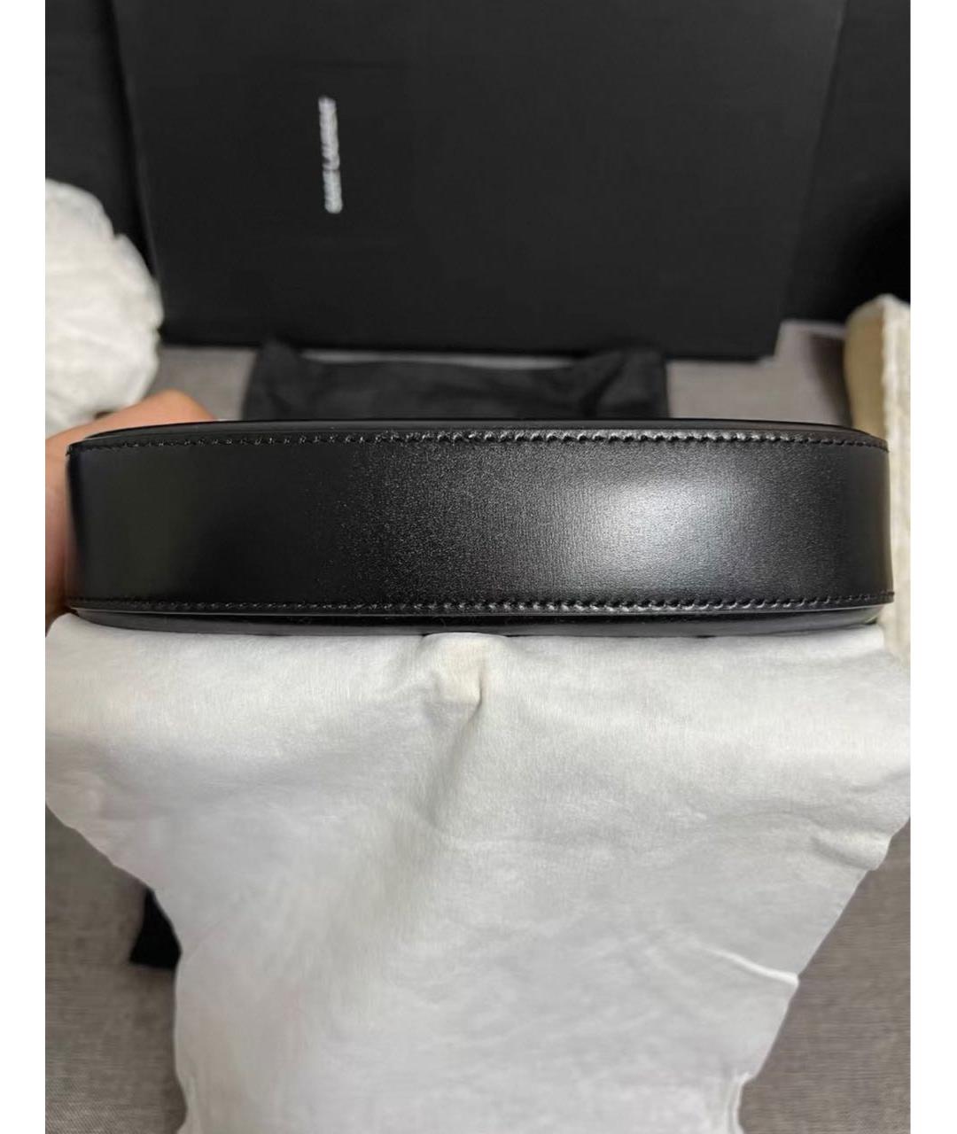 SAINT LAURENT Черная кожаная сумка с короткими ручками, фото 4