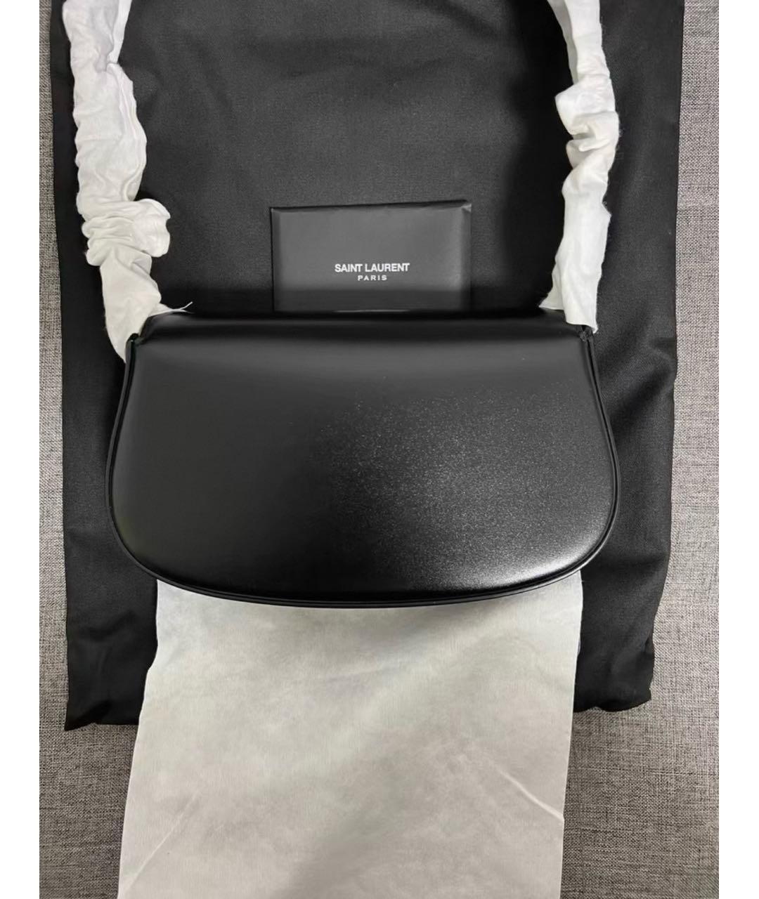 SAINT LAURENT Черная кожаная сумка с короткими ручками, фото 3