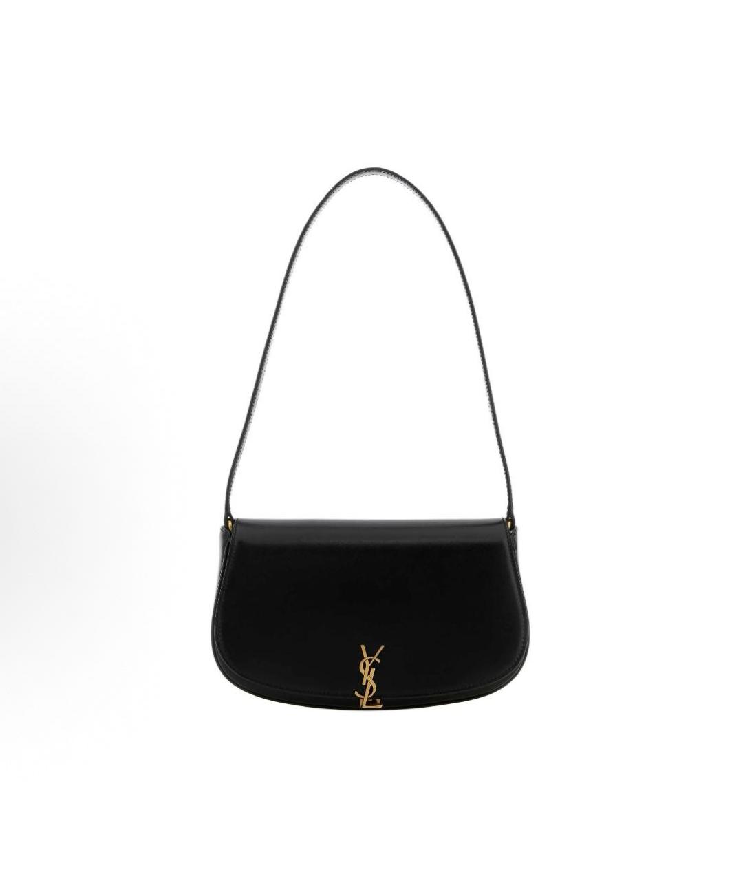 SAINT LAURENT Черная кожаная сумка с короткими ручками, фото 6