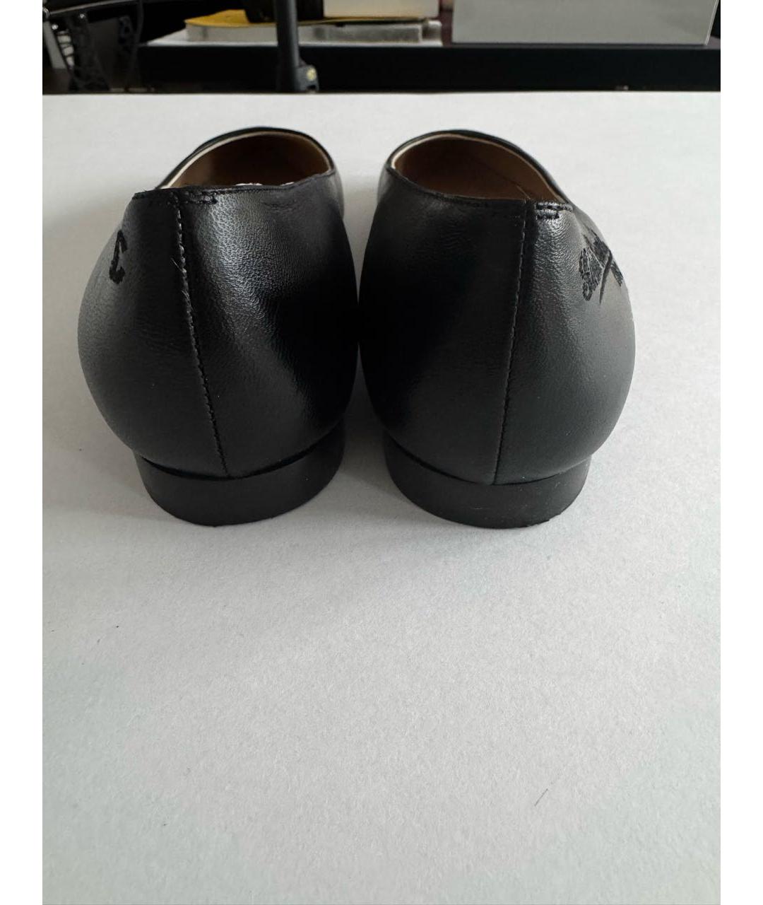 CHANEL Черные кожаные балетки, фото 4