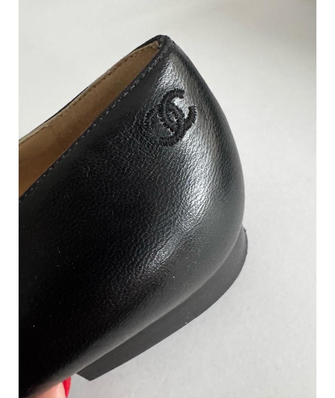 CHANEL Черные кожаные балетки, фото 5