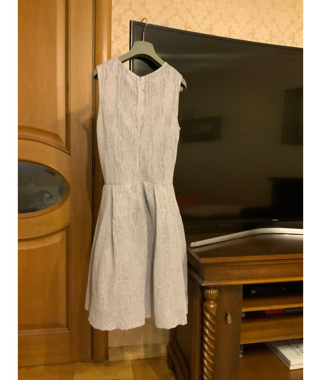 CHRISTIAN DIOR Серебряное вискозное коктейльное платье, фото 2