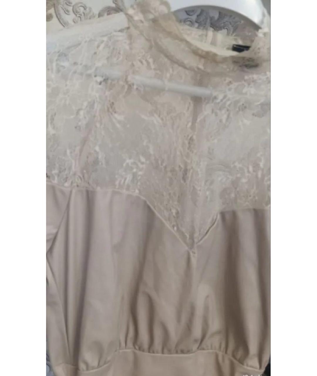 PINKO Бежевое полиэстеровое коктейльное платье, фото 5