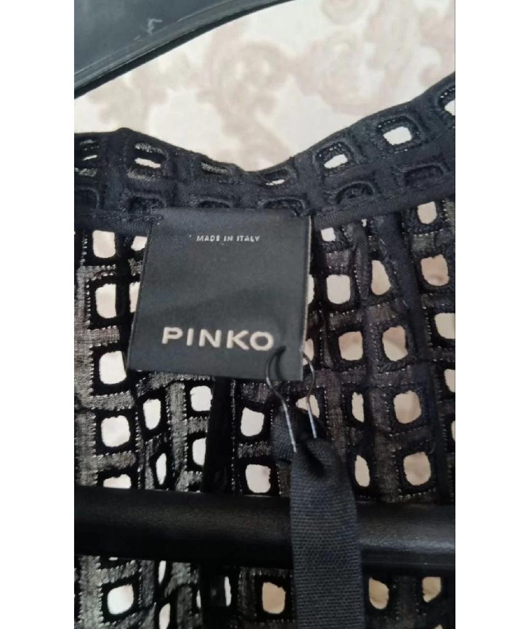 PINKO Черное хлопковое коктейльное платье, фото 2