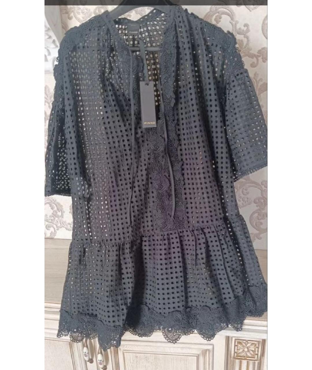 PINKO Черное хлопковое коктейльное платье, фото 6