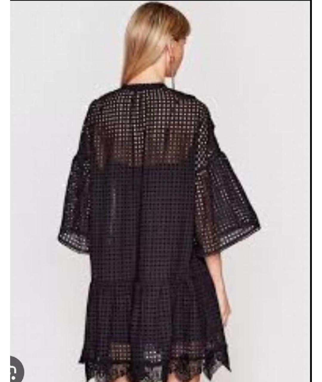 PINKO Черное хлопковое коктейльное платье, фото 5