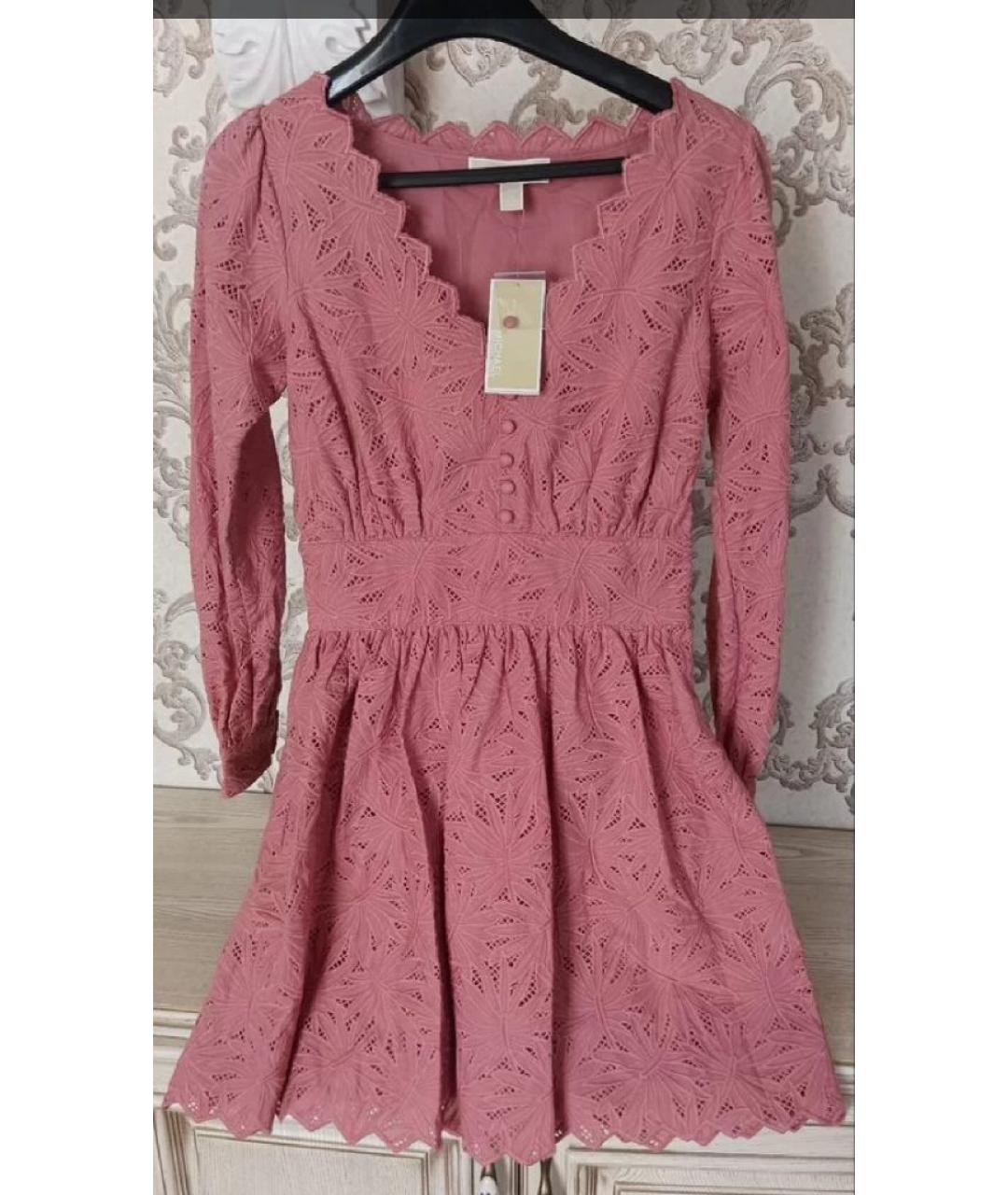 MICHAEL KORS Коралловое хлопковое повседневное платье, фото 6