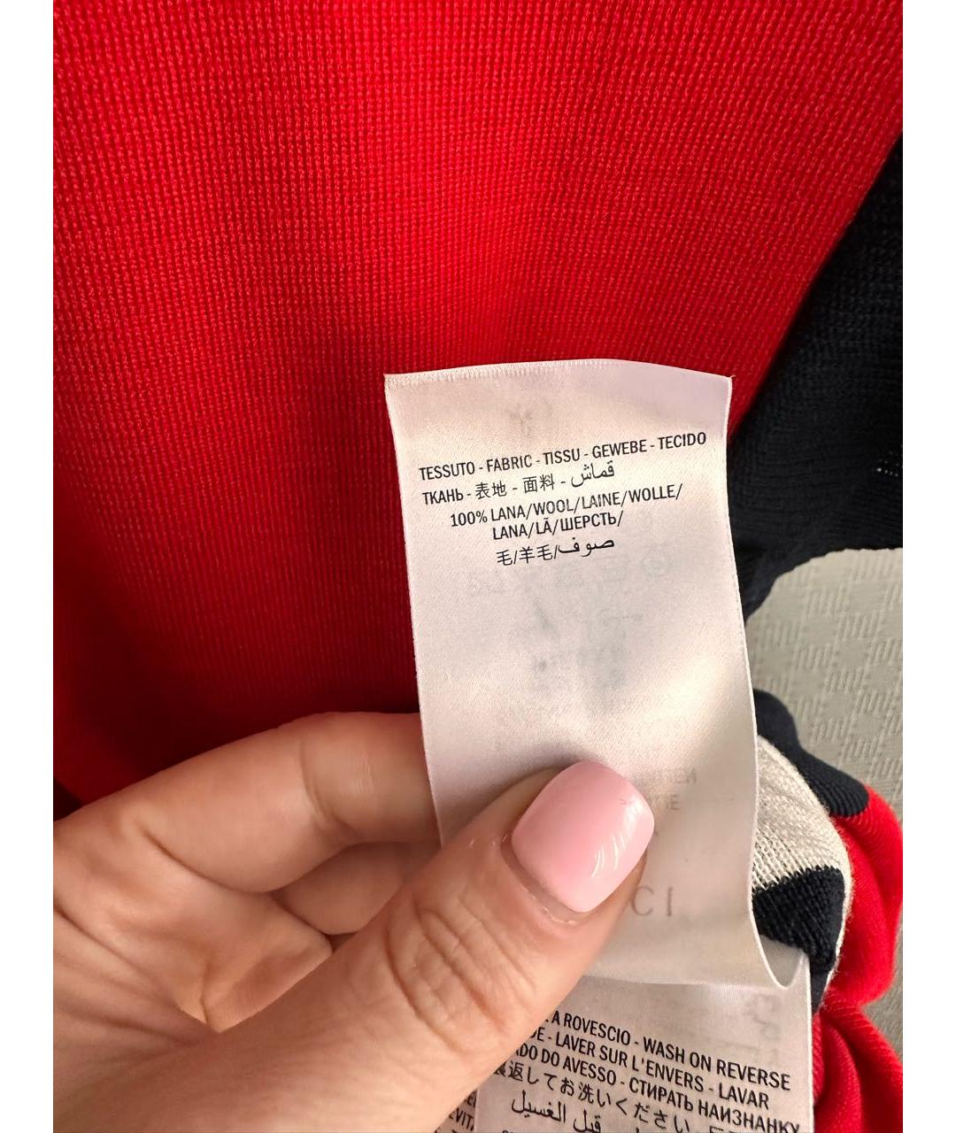GUCCI Красный шерстяной джемпер / свитер, фото 4