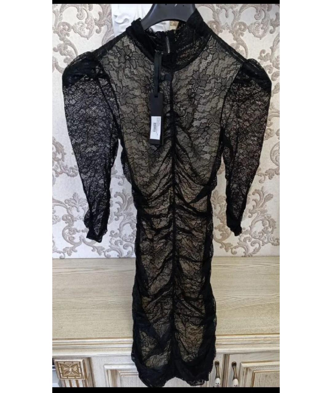 PINKO Черное полиамидовое вечернее платье, фото 6