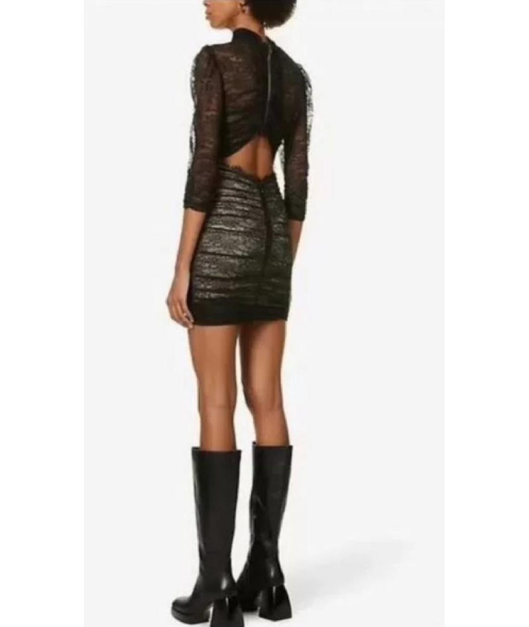 PINKO Черное полиамидовое вечернее платье, фото 5