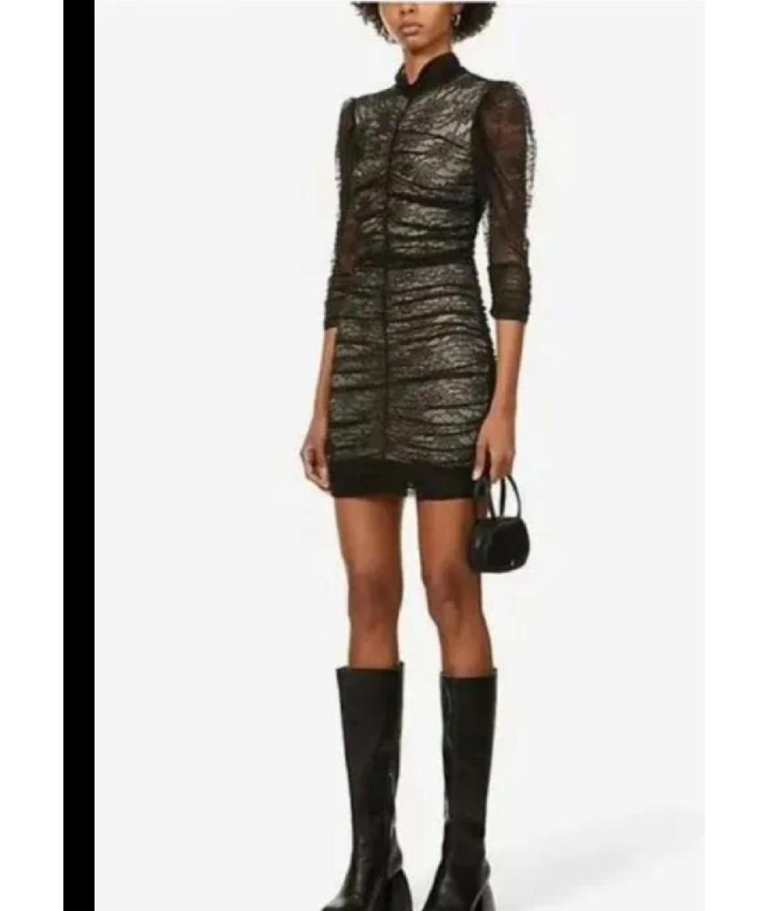 PINKO Черное полиамидовое вечернее платье, фото 4