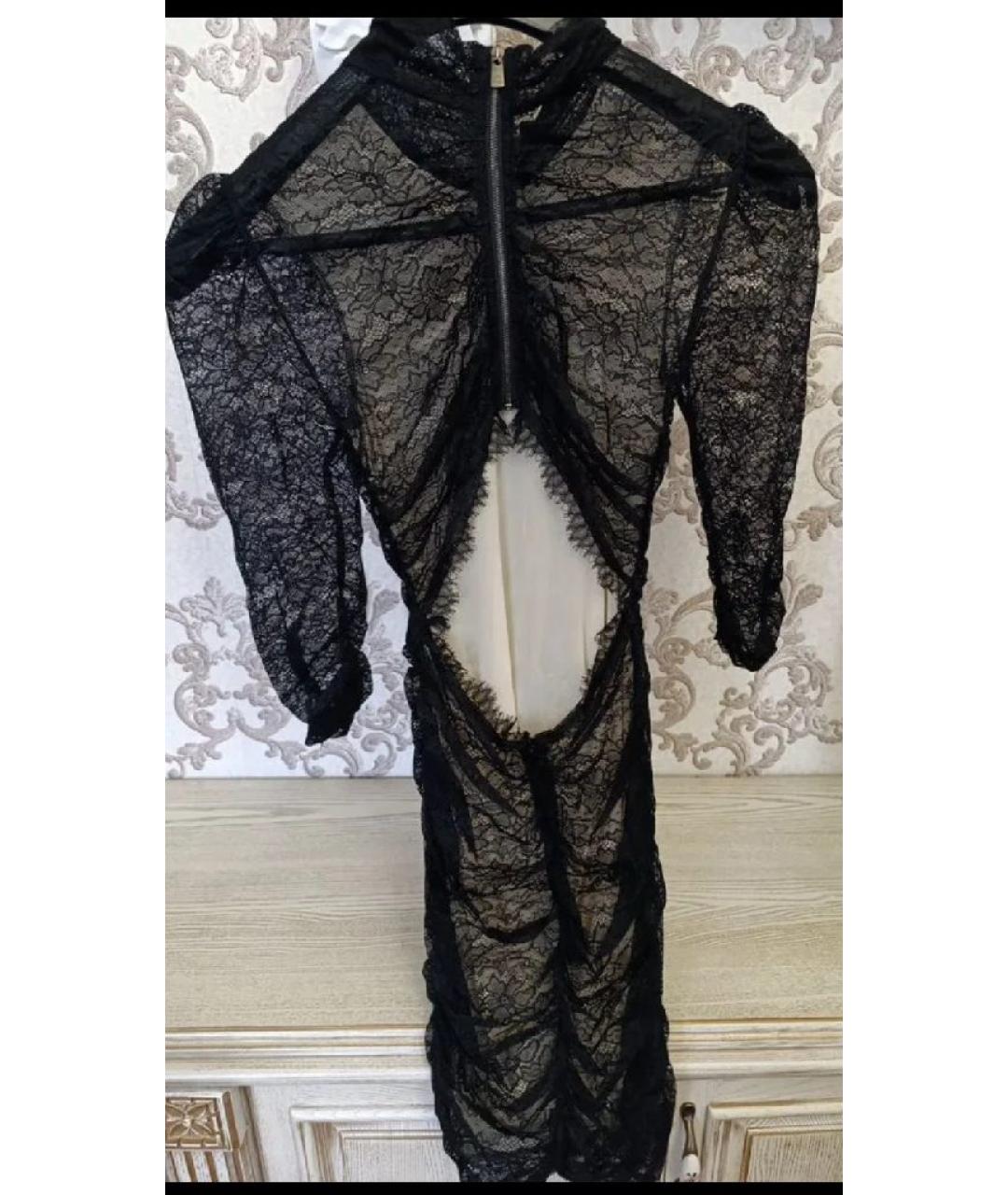 PINKO Черное полиамидовое вечернее платье, фото 2