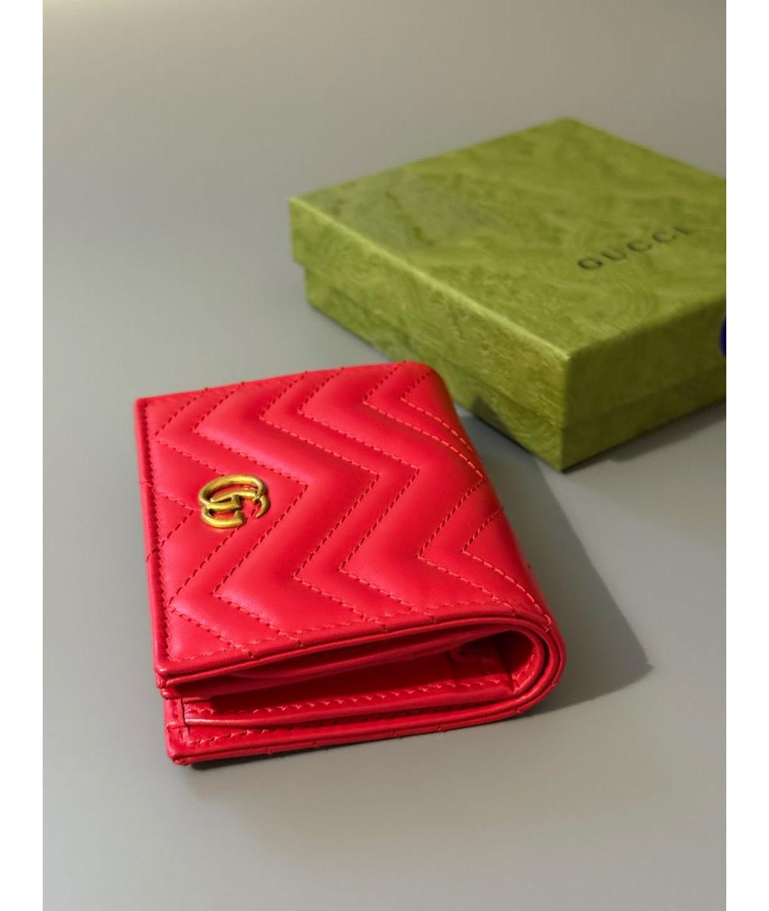 GUCCI Красный кожаный кошелек, фото 4