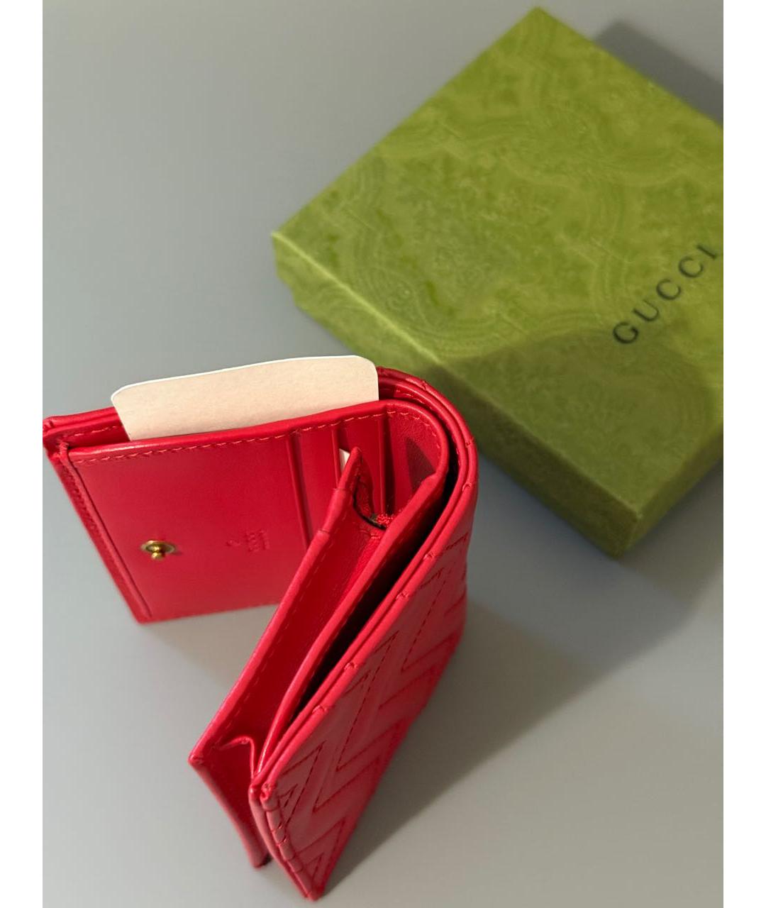 GUCCI Красный кожаный кошелек, фото 5