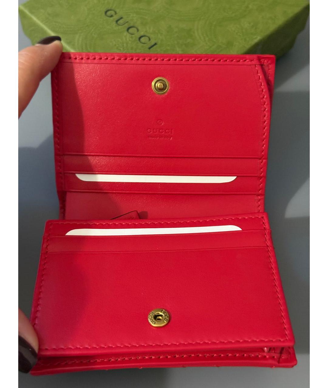 GUCCI Красный кожаный кошелек, фото 6