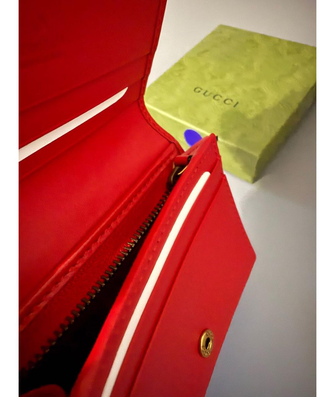 GUCCI Красный кожаный кошелек, фото 7