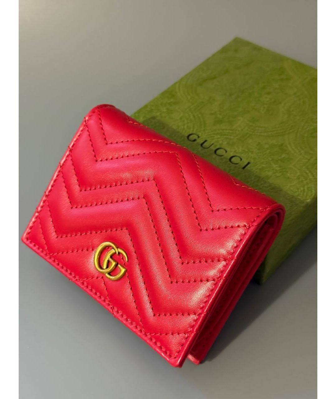 GUCCI Красный кожаный кошелек, фото 3