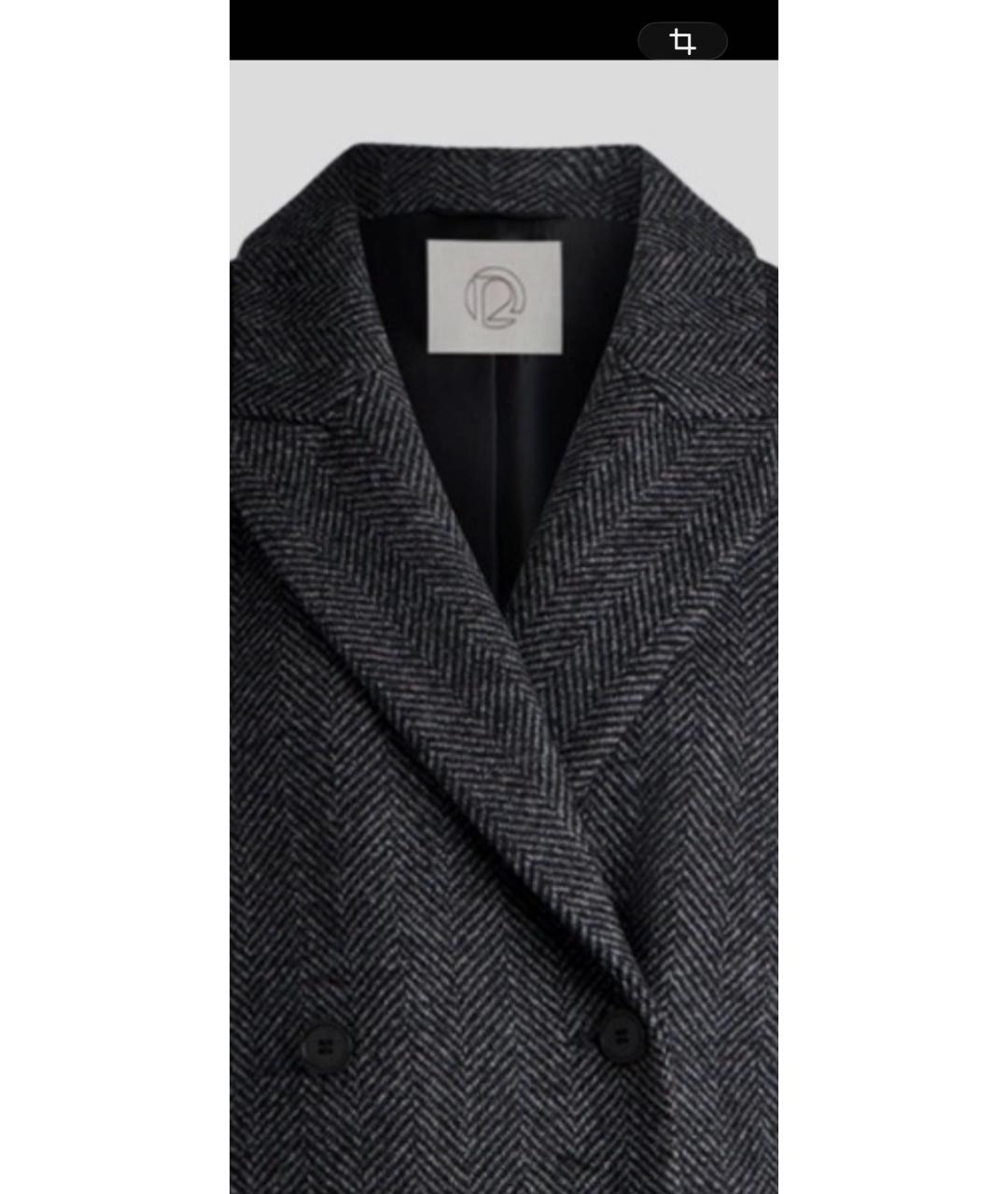 12 STOREEZ Серое шерстяное пальто, фото 3