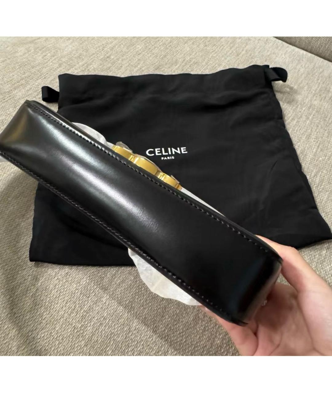 CELINE Черная кожаная сумка через плечо, фото 4