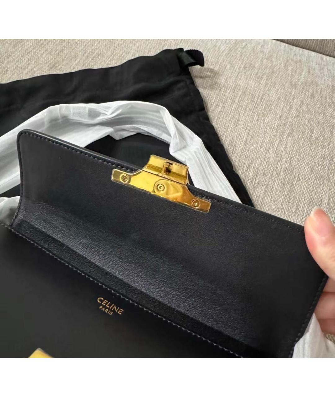 CELINE Черная кожаная сумка через плечо, фото 7