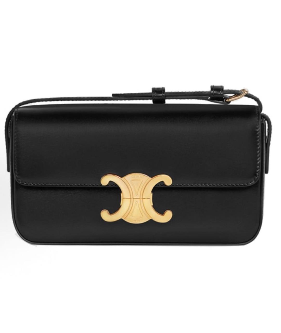 CELINE Черная кожаная сумка через плечо, фото 9