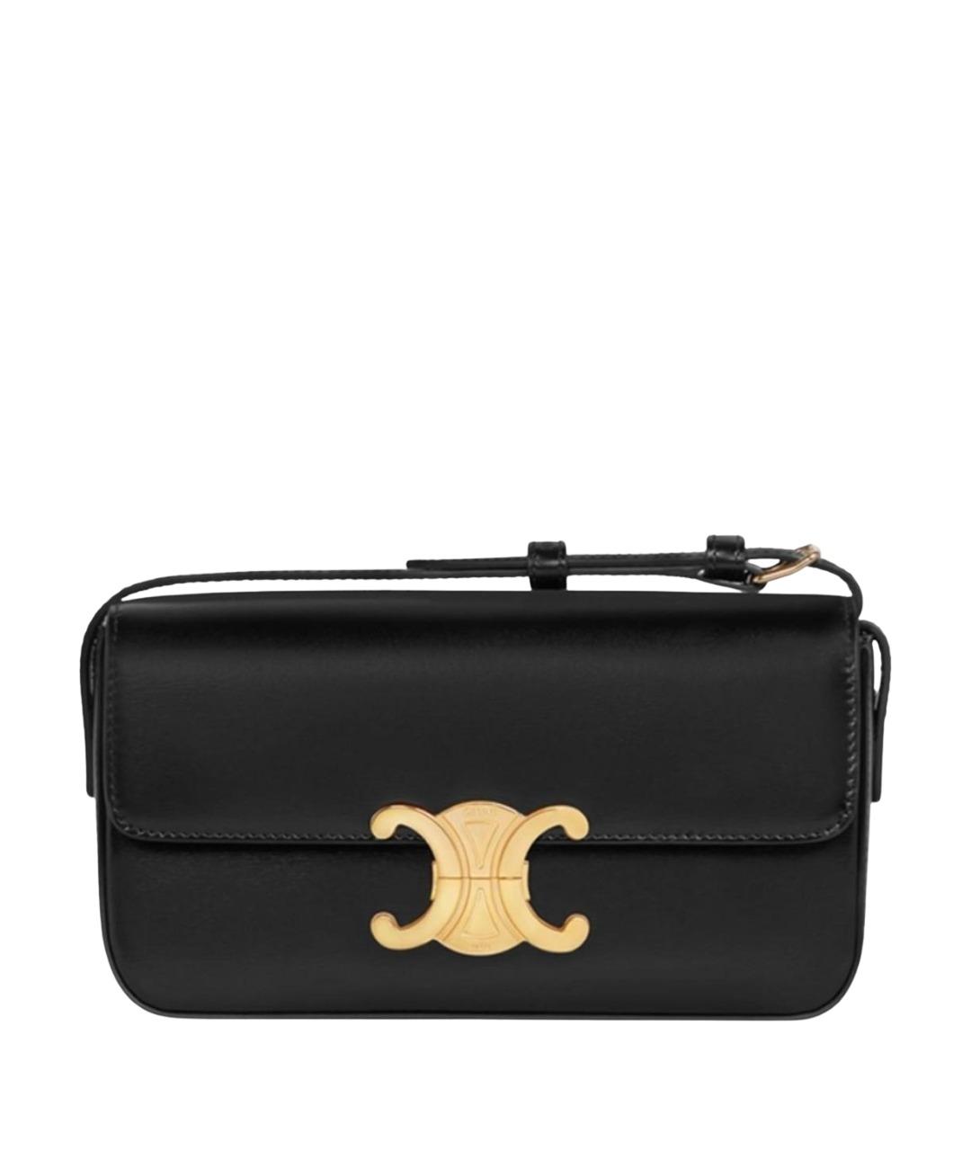 CELINE Черная кожаная сумка через плечо, фото 1